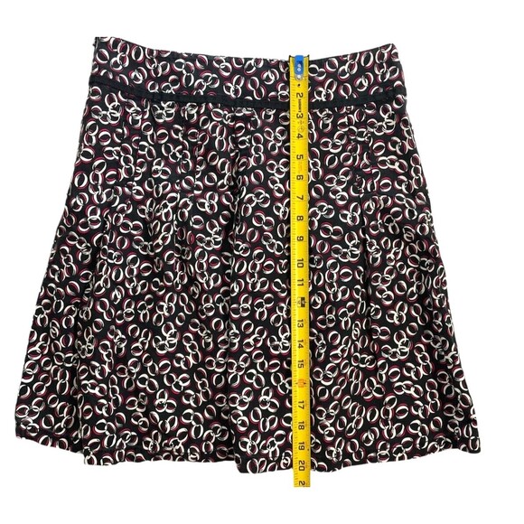 LOFT Cotton Chain Print Pleated Flare Skirt Ribbon Ann Taylor Knee Length 4 - Picture 7 of 9